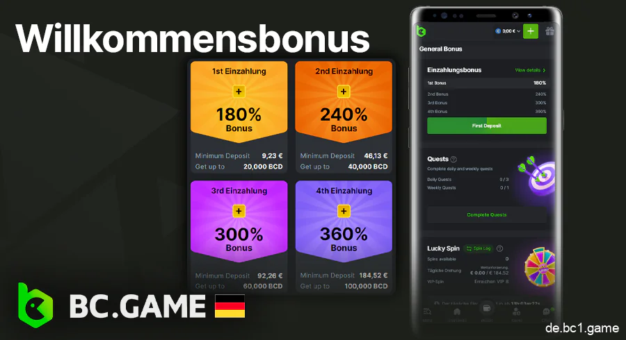 Erhalten Sie einen BC.Game Willkommensbonus für Ihre ersten Einzahlungen