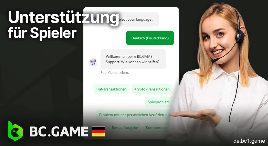 Unterstützung für deutsche Spieler in der mobilen BC.Game-App