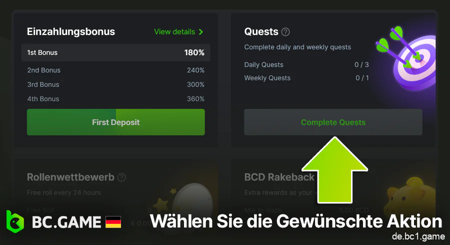 Wählen Sie einen beliebigen BC.Game-Bonus