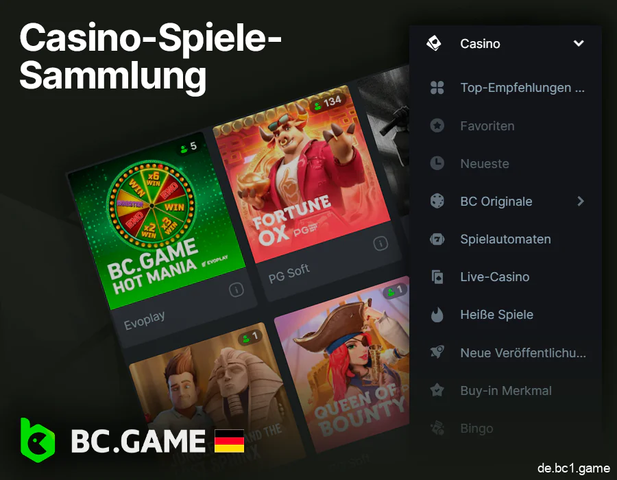 Der Casino-Bereich des BC.Game